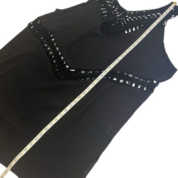 Skue Curve 3XL Crochet Trim Black Tank Dress Plus Size Boho Cover Up - Picture 5 of 9